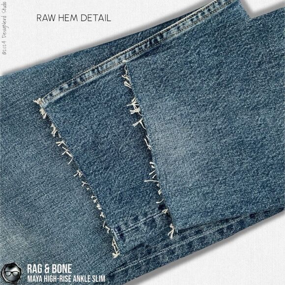 RAG & BONE MAYA HIGH-RISE ANKLE STRAIGHT JEANS IN AQUARIUS W/ HOLES SIZE 28 - Picture 12 of 16